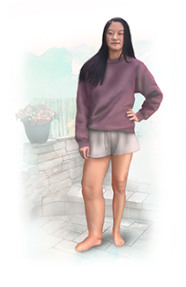 Person with abnormal growth